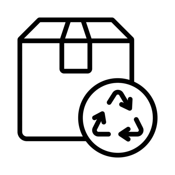 Illustration Vectorielle Icône Boîte Carton Recyclé — Image vectorielle