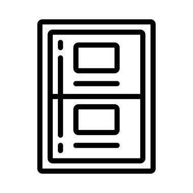 Kabine ikonu vektör illüstrasyonu dosyalanıyor