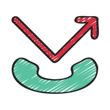 Telefon Çağrısı Sıçrayan ikon vektör resimleme arkaplanı 