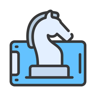 Mobil Strateji Oyunu Web ikonu vektör çizimi
