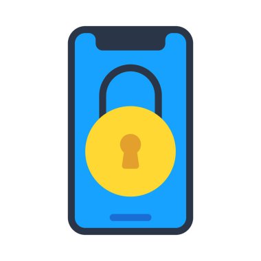 Cep telefonu Güvenli Kilit Web simgesi çizimi