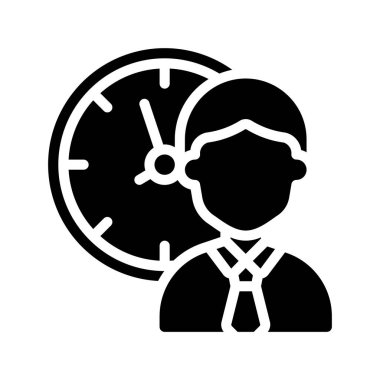Uzun Çalışma Saatleri web simgesi vektör çizimi
