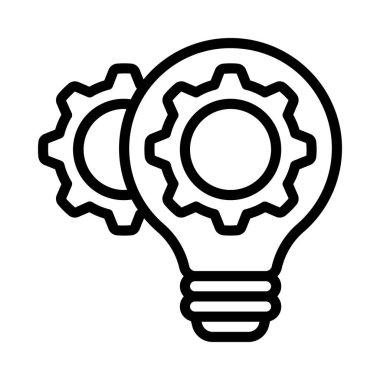 Yenilik Ampul İnce simgesi, vektör illüstrasyonu