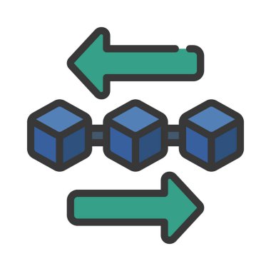 Blockchain Aktarım Ağ ikonu vektör çizimi