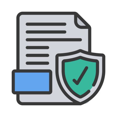 Belge Koruma simgesi, vektör illüstrasyonu 