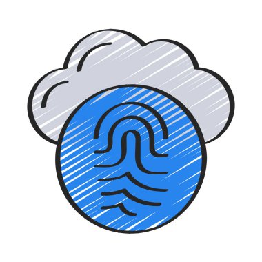 Bulut Güvenliği web simgesi vektör çizimi