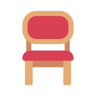 Yemek ahşap sandalye simgesi, vektör illüstrasyonu