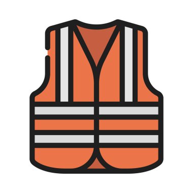 Güvenlik Yeleği Web simgesi vektör illüstrasyonu