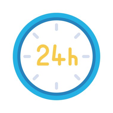 24 Saat Saat konsepti ikon vektör illüstrasyon arkaplanı 