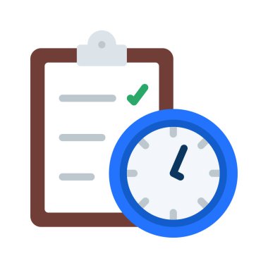 Checklist Saat modern simgesinin vektör çizimi            