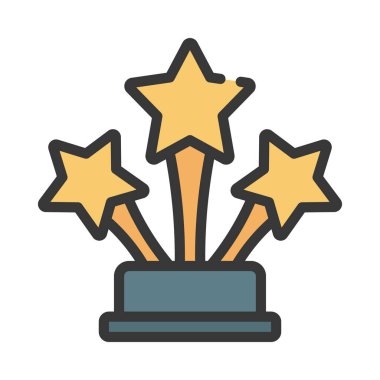 Beyaz arkaplan üzerine üç yıldız ödülü, vektör illüstrasyonu                                          