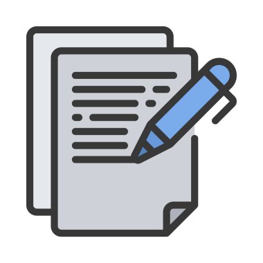 Belge simgesi, vektör illüstrasyonu yaz 