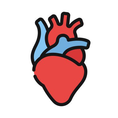İnsan kalbi organı izole edilmiş vektör tasarımı