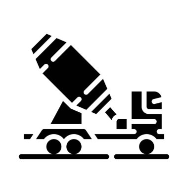 Çimento Kamyonu ikon vektör çizimi