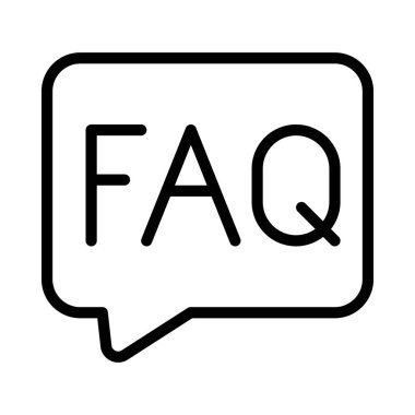 SSS ileti simgesi, vektör illüstrasyonu  