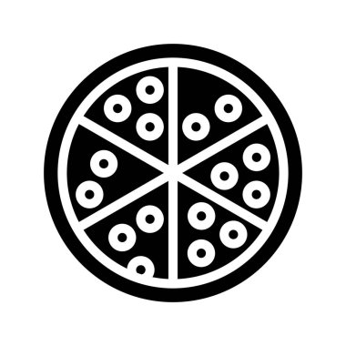 Beyaz arka plan üzerinde pizza simgesi