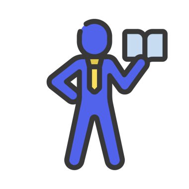 Kişi Okuma Kitabı simgesi, vektör illüstrasyonu