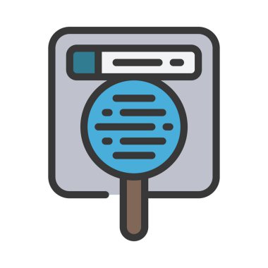 Anahtar kelime Araştırma Web simgesi vektör illüstrasyonu