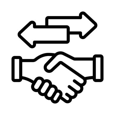 Ticaret Anlaşması Web simgesi vektör illüstrasyonu