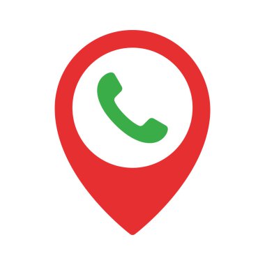 Telefon Arama Konumu simgesinin vektör çizimi.