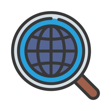 İnternet arama simgesi, vektör illüstrasyonu  