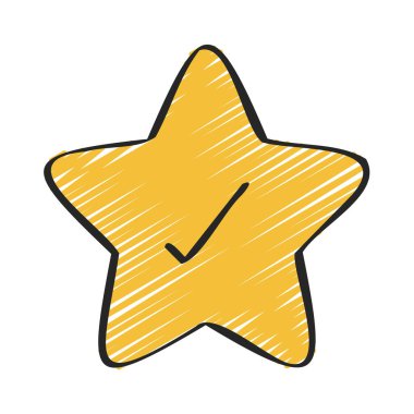 yıldız düz simgesi, vektör illüstrasyonu