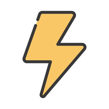  Şimşek simgesi. vektör illüstrasyonu