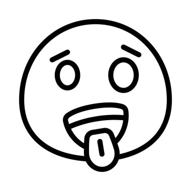 Diliyle düz vektör simgesi oluşturan aptal ifade.             