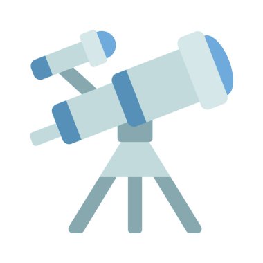 Beyaz arkaplanda teleskop simgesi vektör çizimi 