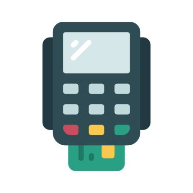 POS Kart Ödeme simgesi, vektör illüstrasyonu basit tasarım