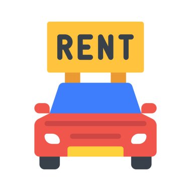 Kiralık Araba ikonu vektör illüstrasyonu 