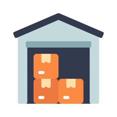 Tam Depo simgesi, vektör illüstrasyonu 