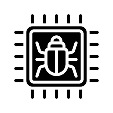 İşlemci Hata simgesi, işlemci simgesi, vektör illüstrasyonu 