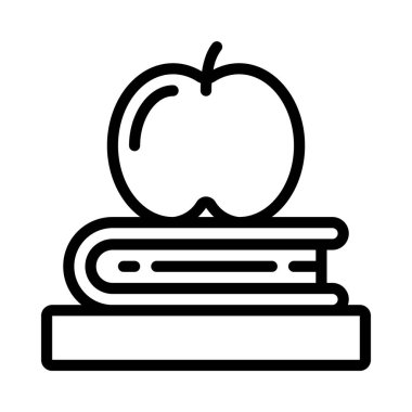 Apple On Desk simgesi, vektör illüstrasyonu