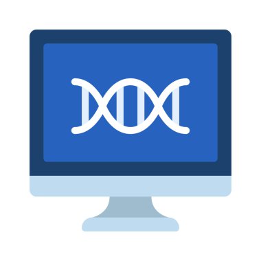 DNA Bilgisayar simgesi, vektör çizimi 