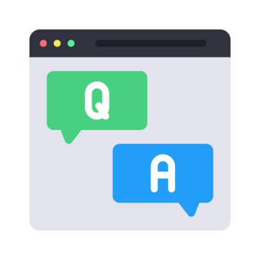 Soru ve Yanıt Web simgesi vektör illüstrasyonu