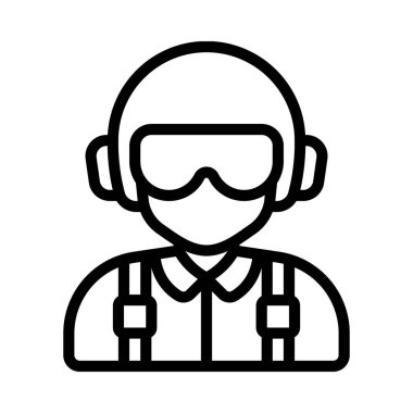 Pilot web simgesi vektör illüstrasyonu