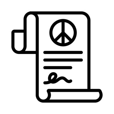 Barış kitabı ikonu. Beyaz arkaplanda izole edilmiş web tasarımı için özet barış kitabı vektör simgesi