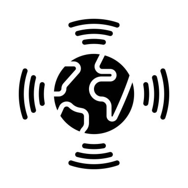 Dünya Çevresinde İşaret Simgesi Vektör Çizimi Tasarımı