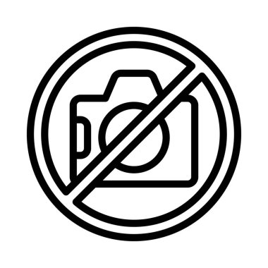 Kamera simgesi yok, vektör illüstrasyonu basit tasarım