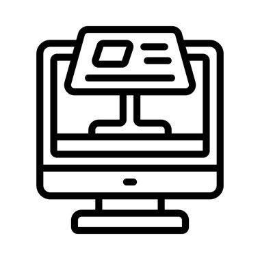 Sunum Ağı simgesinin vektör illüstrasyonu