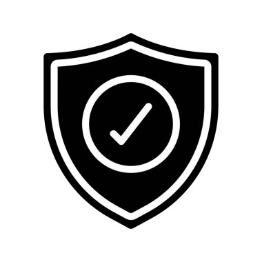 Doğrulanmış kalkan basit simgesi, vektör illüstrasyonu