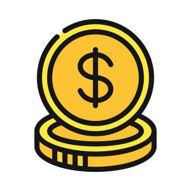 Dolar paraları düz vektör simgesi