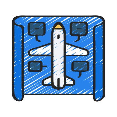 Uçak Planı simgesi, vektör illüstrasyonu