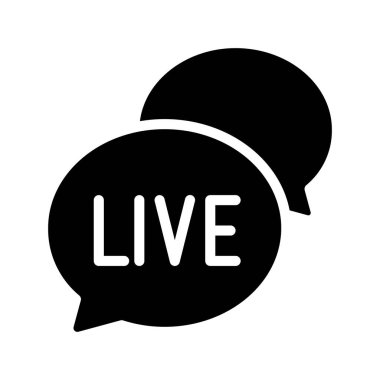 Canlı Sohbet simgesi vektör resimleme arkaplanı 