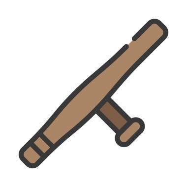 Batton Silah Simgesi Vektör İllüstrasyon Tasarımı