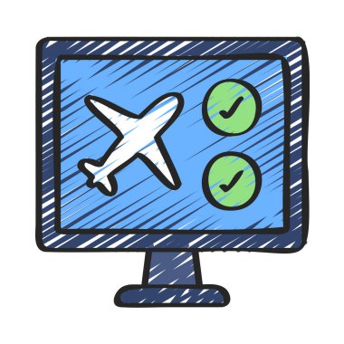 Çevrimiçi simge vektör çiziminde Uçuş Denetimi