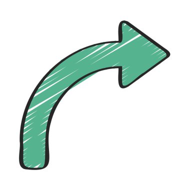 ok sağ Eğri simge vektör çizimi