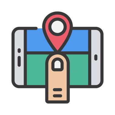 Tap Konum simgesi vektör illüstrasyonu  