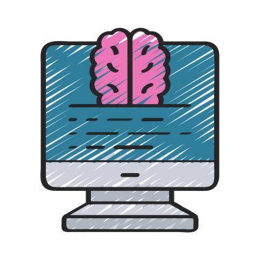 Kod Makinesi Öğrenme simgesi, vektör illüstrasyonu                   